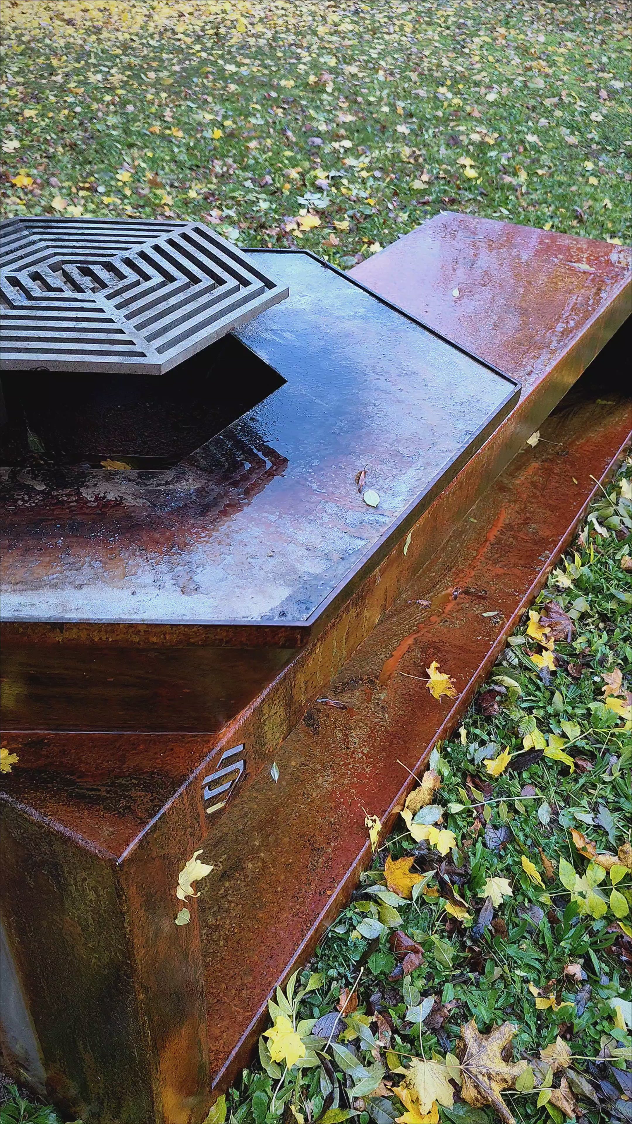 Grande table pour Foyer brasero hexagonal